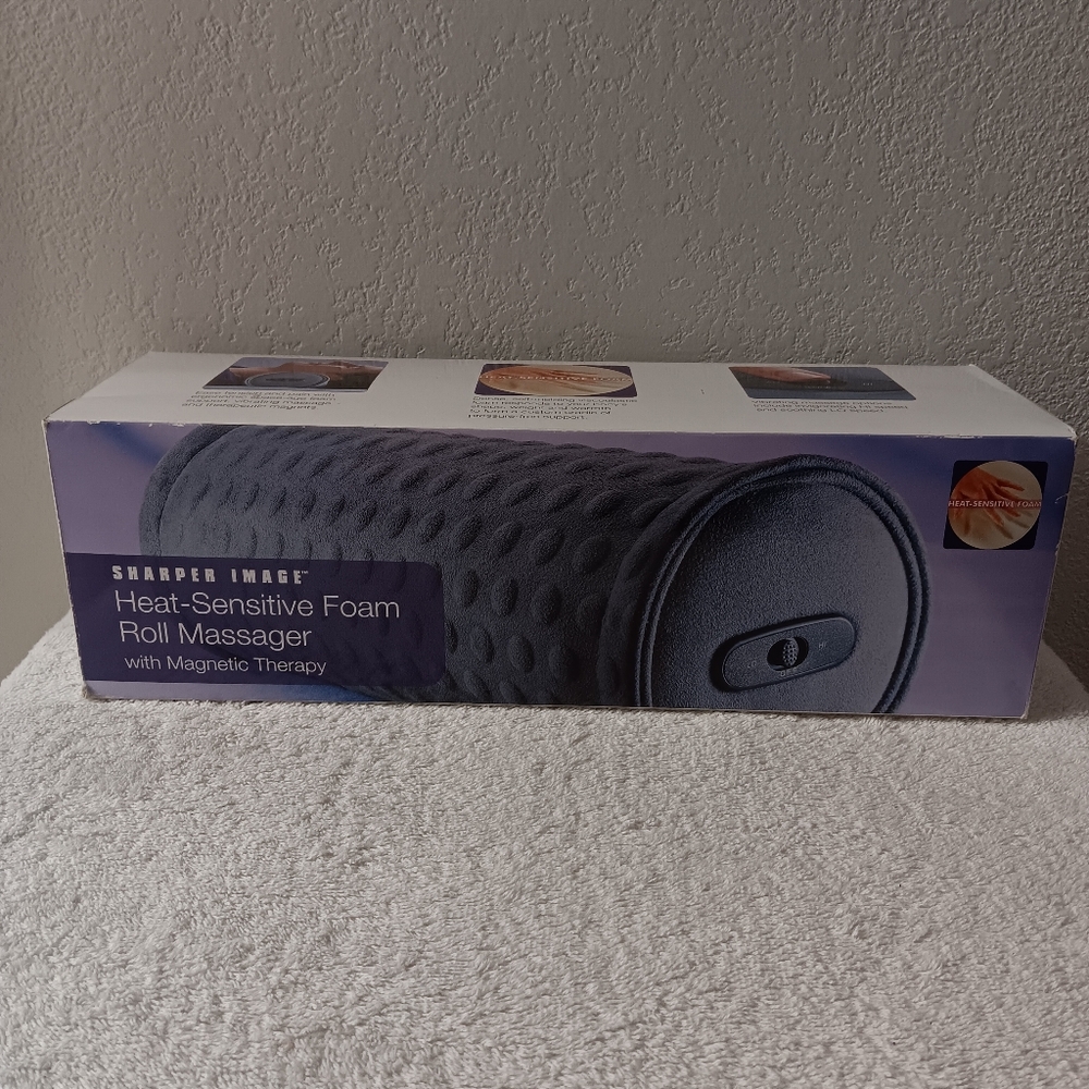 Sharper Image Heat Sensitive Foam Roll Massager Pillow w/ Magnetic Therapy